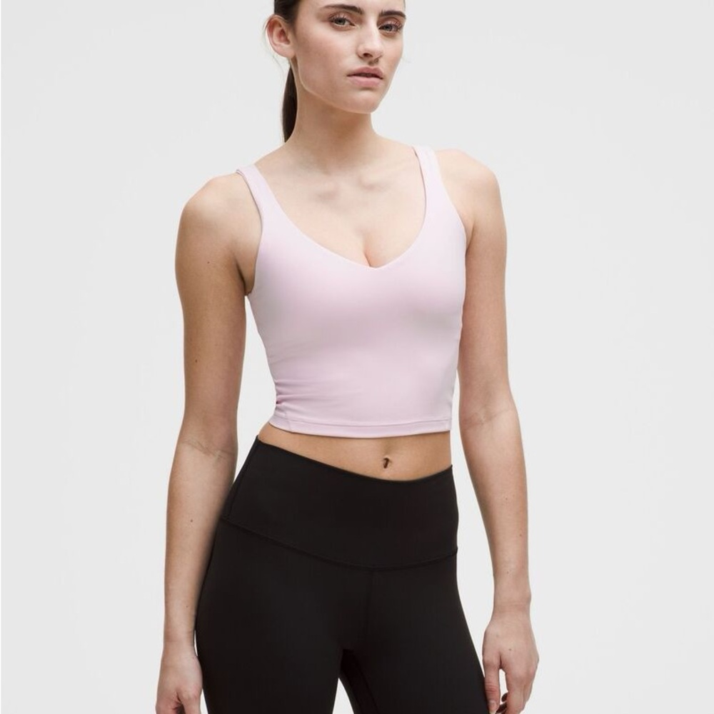 lululemon athletica Light Pink V-Neck Longline Sports Bra